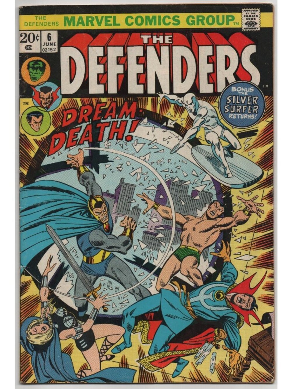 Defenders 6 Marvel Comics 1973 VG- 3.5 1st Cyrus Black Silver Surfer